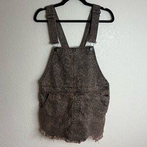 Free People Leopard Distressed Mini Overall Jumper Dress 6